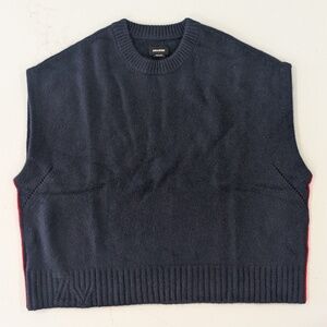 ZADIG & VOLTAIRE Darcy Wool Cashmere Vest Navy Red M/L NWT $348 Sleeveless